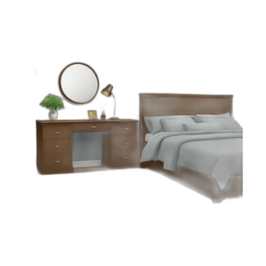 bedroom for men with mirror and closet sticker