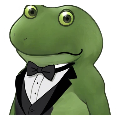 handsome bufo wearing a tuxedo  sticker