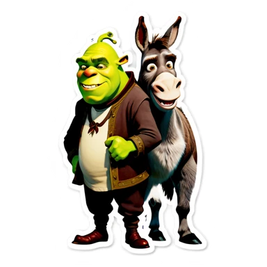 shreck and donkey sticker