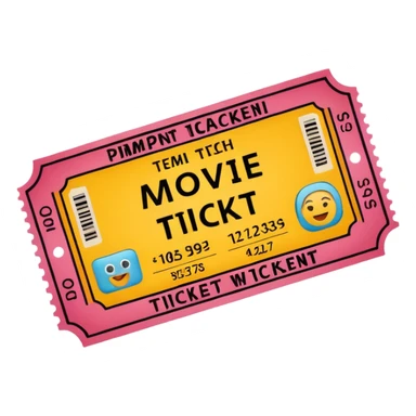 1 movie ticket sticker