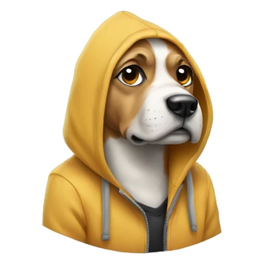 Dog wearing hoddie sticker