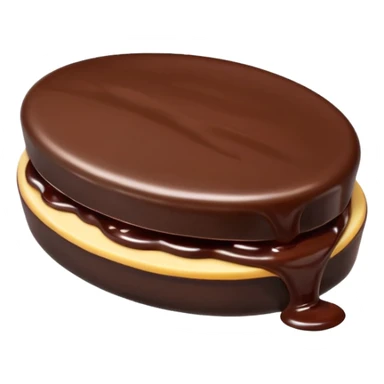 Chocolate covered Baltic curd snack with jam sticker