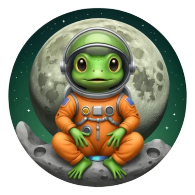 Frog on the moon sticker