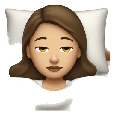 brunette white woman in bed sleeping sticker