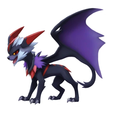 Cool Anthro Dark Absol-Noivern-Quilava-Litten-Pokémon with edgy stripes hoodie spiked collar punk Full Body sticker