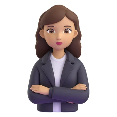 Light-skinned girl with brown hair wearing black jacket sticker