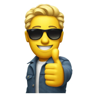 Yellow thumbs up with sunglasses sticker
