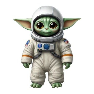 baby yoda is astronaut sticker