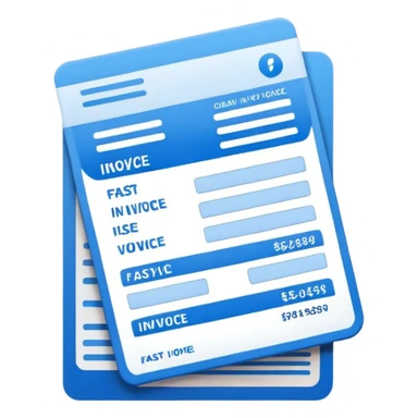 fast invoice generator blue sticker