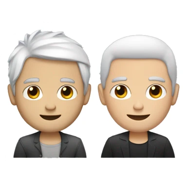 two white guys with black hair with laptops sticker