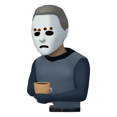 Michael Myers’s staring at window drinking coffee sticker