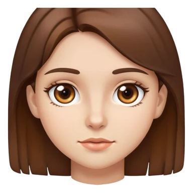 Brown haired girl with brown eyes sticker