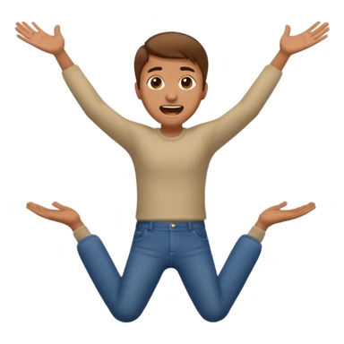 Guy emoji with hands up and out saying why with his pants by his ankles sticker