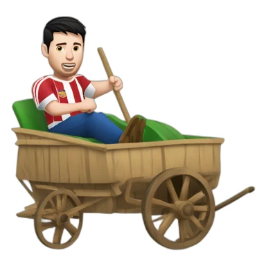 messi driving burmese-style cart sticker