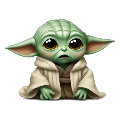 Baby Yoda in a terrible anger cries sticker