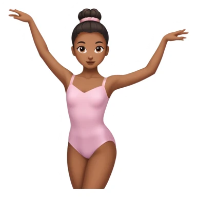 Create a brown skin black girl with a sleek ballerina bun sticker