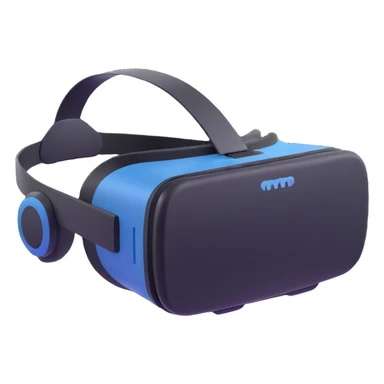 3D style VR headset, stylized, playful, floating, no background sticker