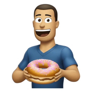 Ronaldo qui mange un donut avec homer simpson sticker