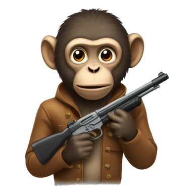 Monkey with shotgun sticker