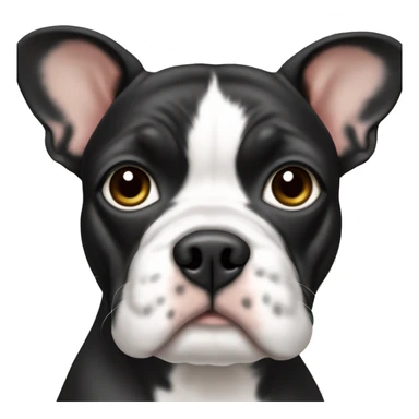 Frenchton half white half black sticker