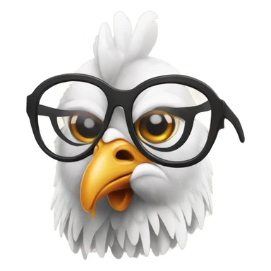 Chicken wing with glasses  sticker