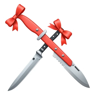 knife with little bows around it sticker