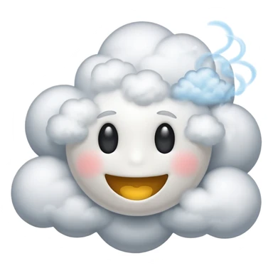 Cloud with smiley face and smoke aura sticker