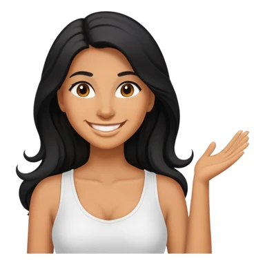 content creator, black long hair tanned woman sticker