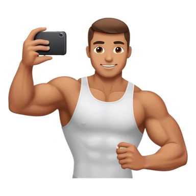 muscular male taking selfie sticker