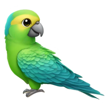 parakeet with giant book sticker