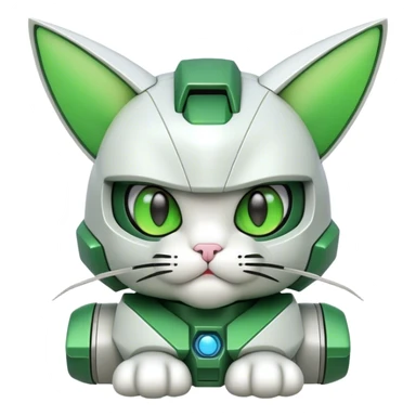 Green gundam love cats sticker