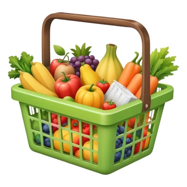 shopping basket full of groceries sticker