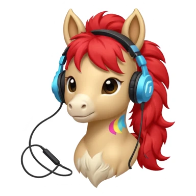 red pony streamer with gaming head set sticker