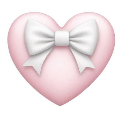 Pastel pink heart with white bow sticker