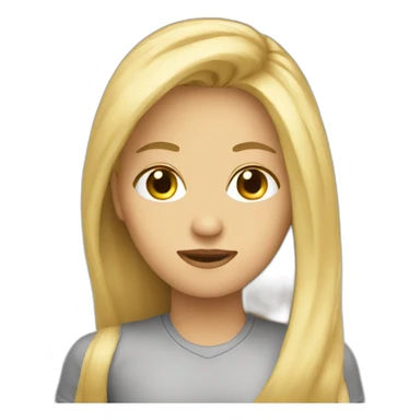 Someone coding blond long hair and can see screen sticker