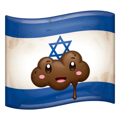 Flag of israel with poop sticker