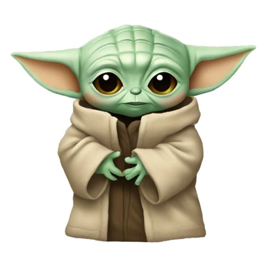elinde para tutan baby yoda sticker