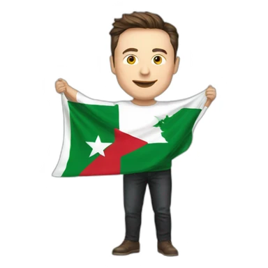 Elon musk holding algeria flag sticker