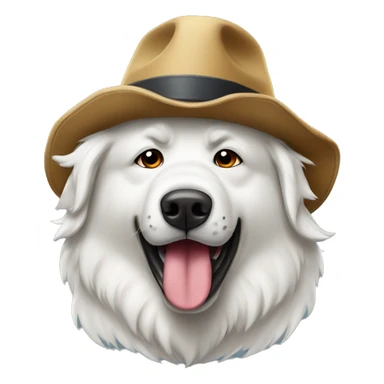 Angry Great Pyrenees in a hat sticker