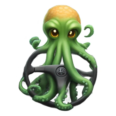 Kraken driving a minivan with a machine gun  sticker