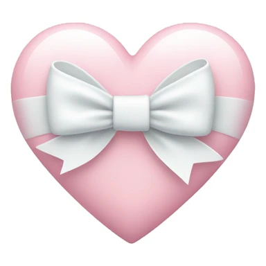 Pastel pink heart with white bow sticker