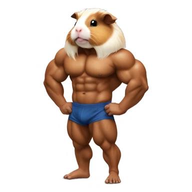 very very very musculine guinea pig body builder sticker