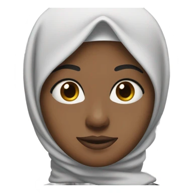 Black hijab , small eyes big mouth and medium nose sticker