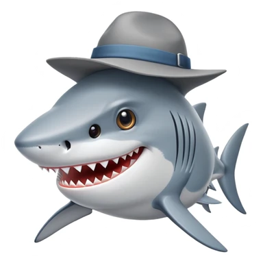 Shark with a hat  sticker
