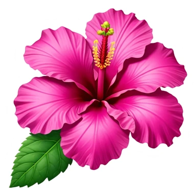 Realistic, detailed, 3D rending, Vibrant Fuchia pink Hibiscus HIbiscus rosa-sinensis sticker