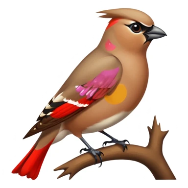 Waxwing bird sticker