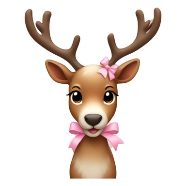 Pretty Reindeer with a light pink bow sticker