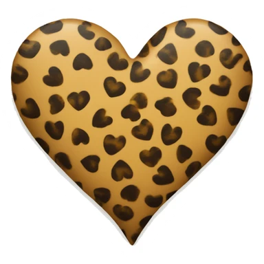lepord print heart sticker