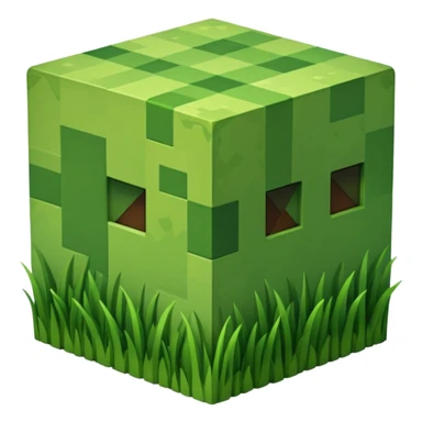um bloco de grama do minecraft sticker