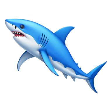 Tiburón azul con zapatillas azules  sticker